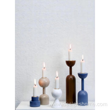 Wooden Multicolor Candle Holder